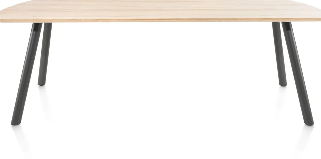 XOOON NIORA eetkamertafel 240 x 100 cm - metalen poot - grafiet^ Tafelconfigurator|Eettafels