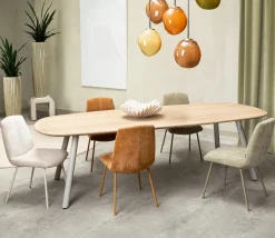 XOOON NIORA eetkamertafel 240 x 115 cm - deens ovaal - zijdegrijs^ Tafelconfigurator|Eettafels