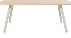 XOOON NIORA eetkamertafel 210 x 100 cm - rechthoek - zijdegrijs^ Tafelconfigurator|Eettafels
