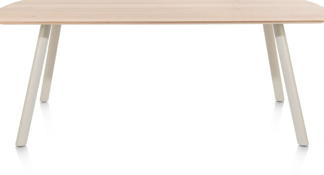XOOON NIORA eetkamertafel 210 x 100 cm - rechthoek - zijdegrijs^ Tafelconfigurator|Eettafels