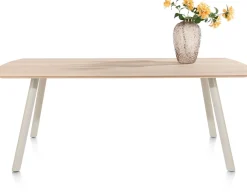 XOOON NIORA eetkamertafel 210 x 100 cm - rechthoek - zijdegrijs^ Tafelconfigurator|Eettafels