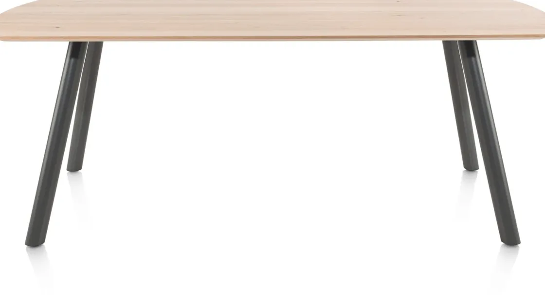 XOOON NIORA eetkamertafel 210 x 100 cm - metalen poot - grafiet^ Tafelconfigurator|Eettafels