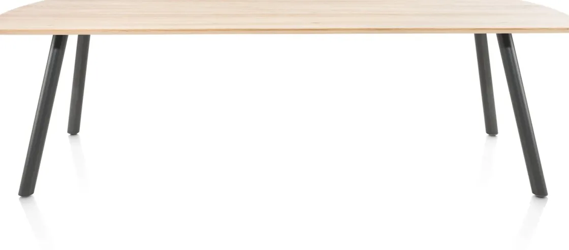 XOOON NIORA eetkamertafel 270 x 100 cm - metalen poot - grafiet^ Tafelconfigurator|Eettafels