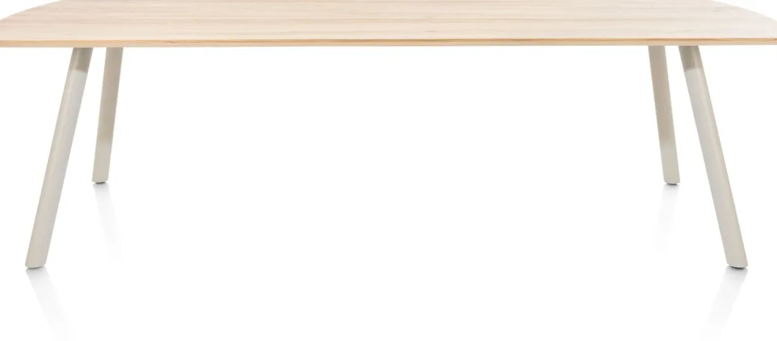 XOOON NIORA eetkamertafel 270 x 100 cm - rechthoek - zijdegrijs^ Tafelconfigurator|Eettafels