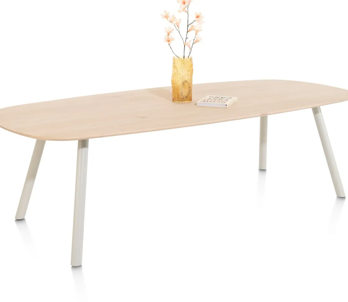 XOOON NIORA eetkamertafel 270 x 120 cm - deens ovaal - zijdegrijs^ Tafelconfigurator|Eettafels