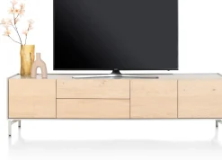 XOOON NIORA lowboard 210 cm - 3-deuren + 2-laden - naturel eiken^ Tv-Meubelen|Dressoirs