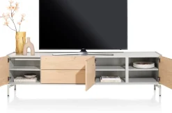 XOOON NIORA lowboard 210 cm - 3-deuren + 2-laden - naturel eiken^ Tv-Meubelen|Dressoirs