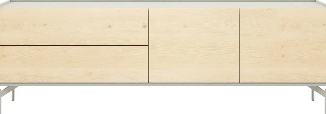 XOOON NIORA lowboard 170 cm - 2-deuren + 2-laden - naturel eiken^ Tv-Meubelen|Dressoirs