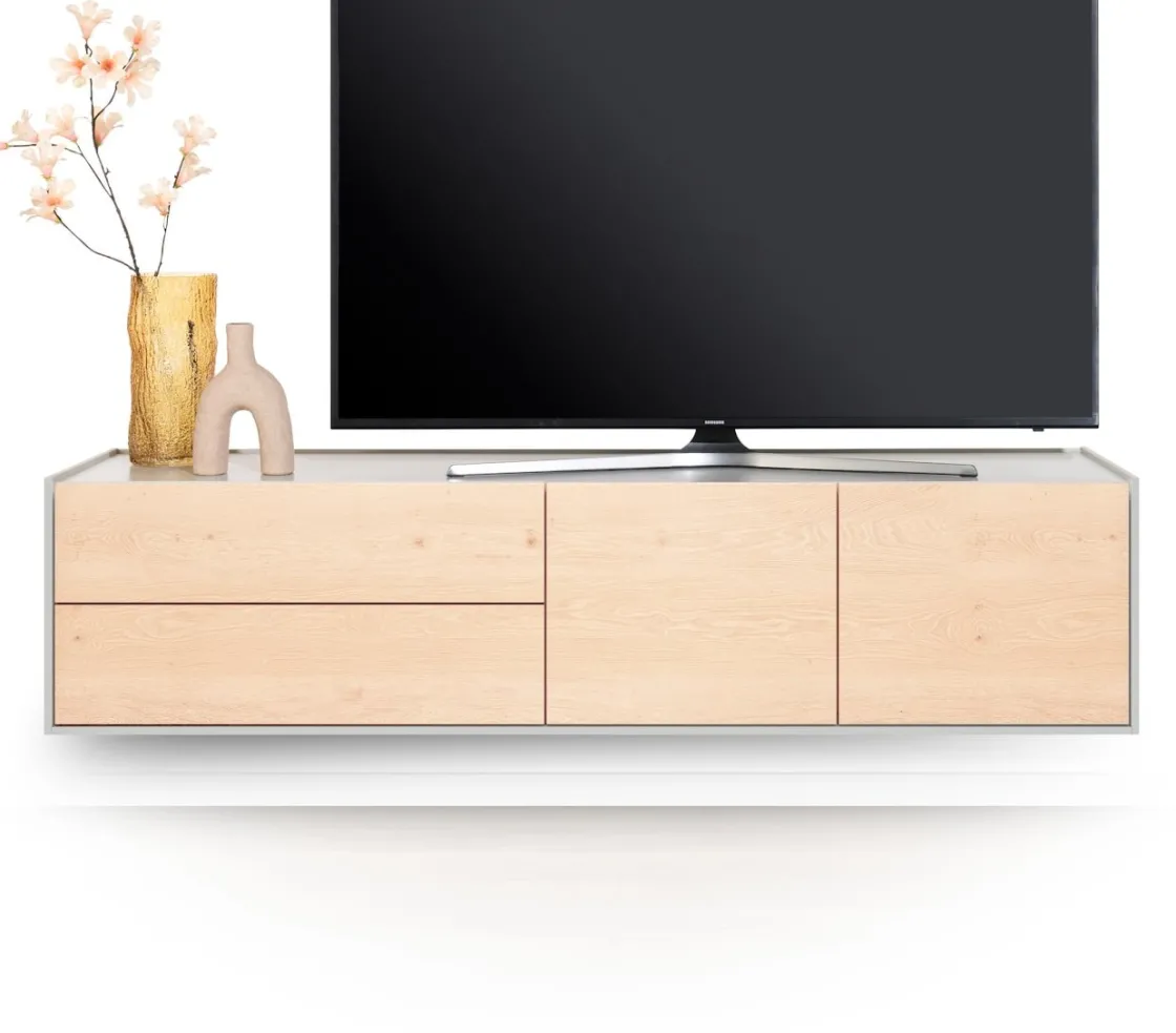 XOOON NIORA lowboard 170 cm - 2-deuren + 2-laden - naturel eiken^ Tv-Meubelen|Dressoirs