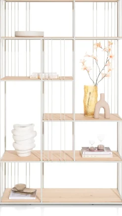 XOOON NIORA roomdivider 120 cm - zijdegrijs^ Roomdivider|Boekenkasten