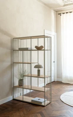 XOOON NIORA roomdivider 120 cm - zijdegrijs^ Roomdivider|Boekenkasten