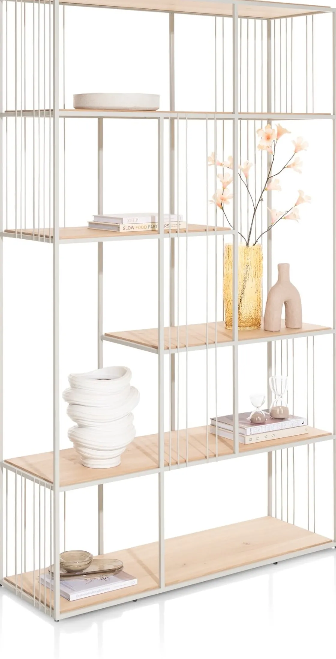 XOOON NIORA roomdivider 120 cm - zijdegrijs^ Roomdivider|Boekenkasten