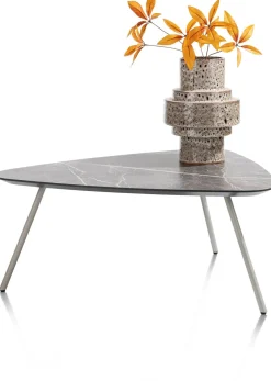 XOOON NIORA salontafel 85 x 77 cm - HPL marmer licht grijs^ Salontafels|Tafelconfigurator