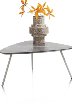 XOOON NIORA salontafel 85 x 77 cm - HPL marmer licht grijs^ Salontafels|Tafelconfigurator