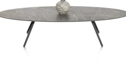 XOOON NIORA salontafel 150 x 50 cm - HPL marmer licht grijs - grafiet^ Salontafels|Tafelconfigurator