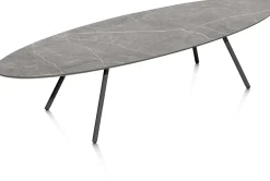 XOOON NIORA salontafel 150 x 50 cm - HPL marmer licht grijs - grafiet^ Salontafels|Tafelconfigurator