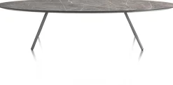 XOOON NIORA salontafel 150 x 50 cm - HPL marmer licht grijs - grafiet^ Salontafels|Tafelconfigurator