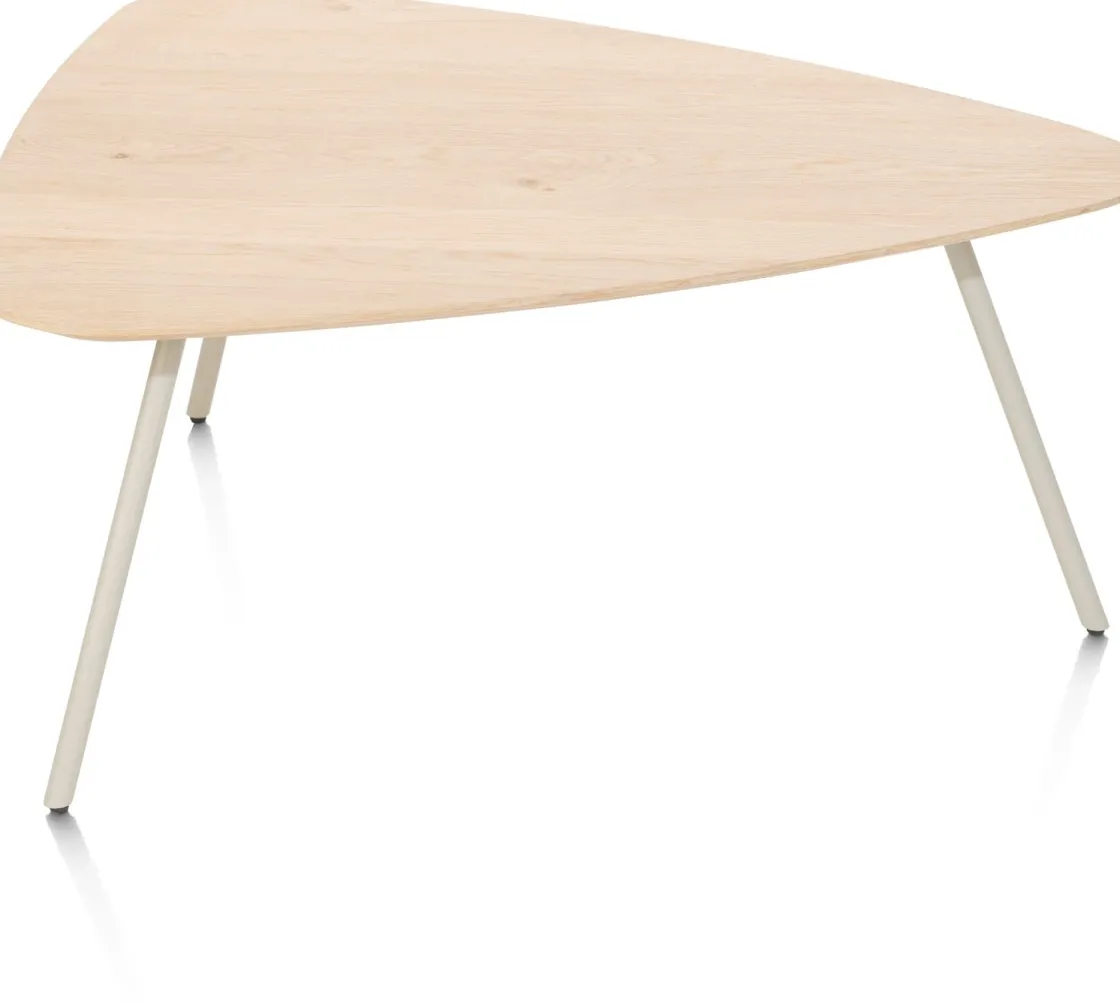 XOOON NIORA salontafel 85 x 77 cm - eiken fineer - zijdegrijs^ Salontafels|Tafelconfigurator