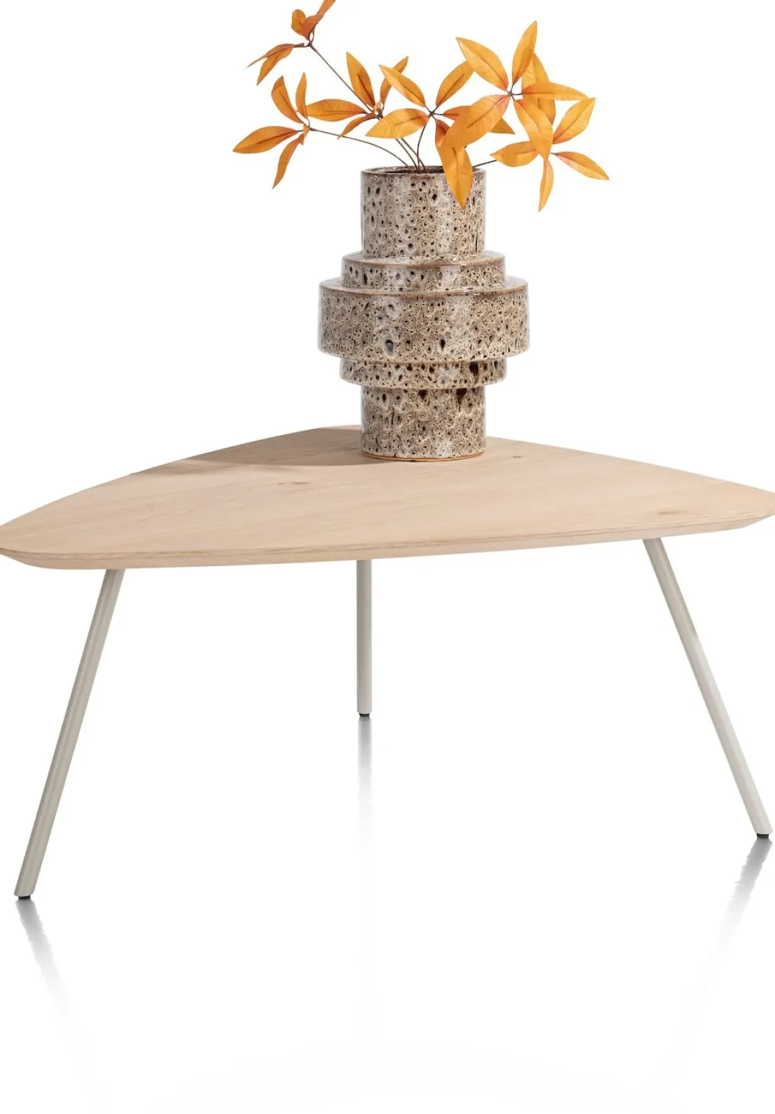 XOOON NIORA salontafel 85 x 77 cm - eiken fineer - zijdegrijs^ Salontafels|Tafelconfigurator