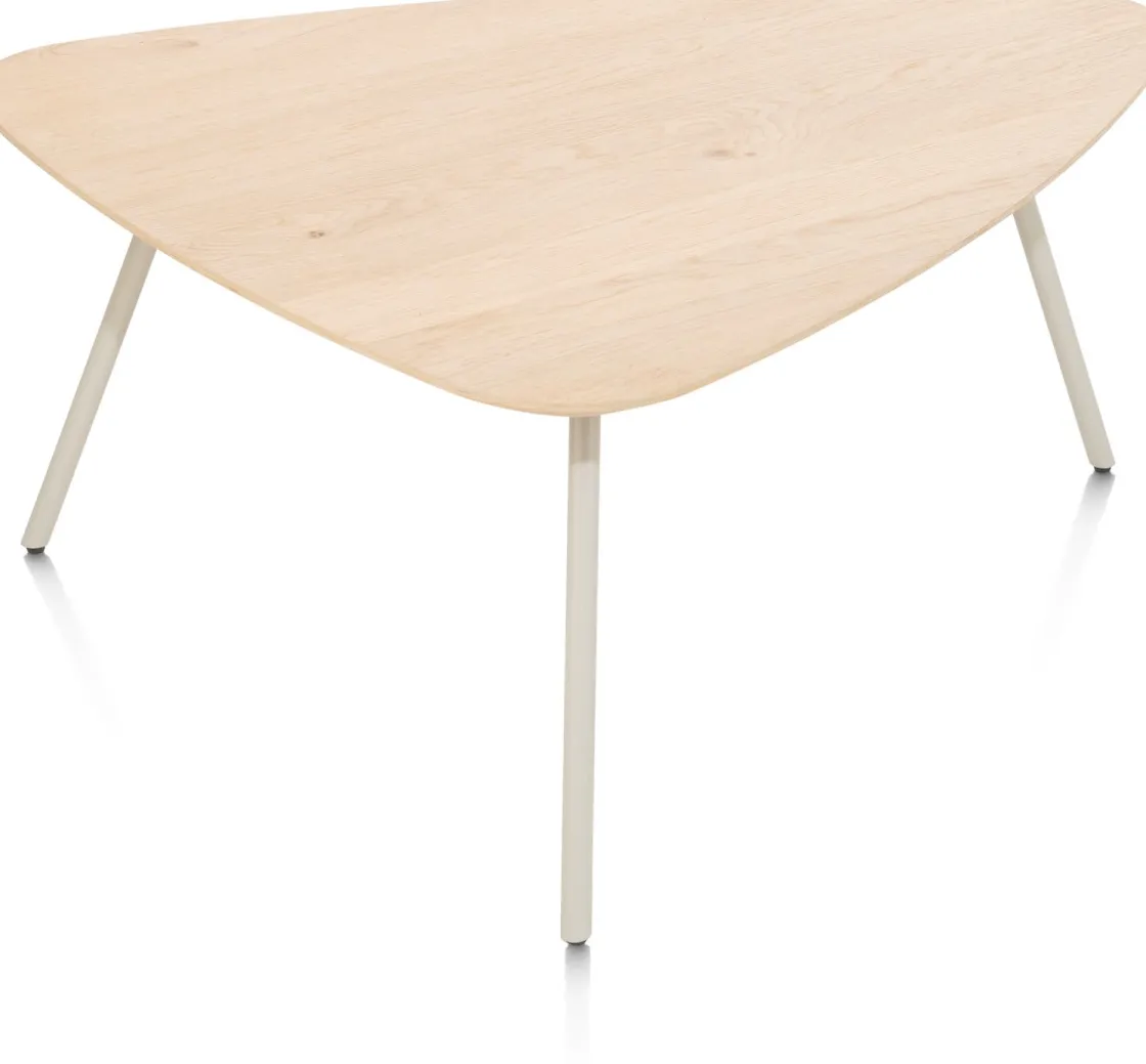XOOON NIORA salontafel 85 x 77 cm - eiken fineer - zijdegrijs^ Salontafels|Tafelconfigurator