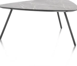 XOOON NIORA salontafel 85 x 77 cm - HPL marmer licht grijs - grafiet^ Salontafels|Tafelconfigurator