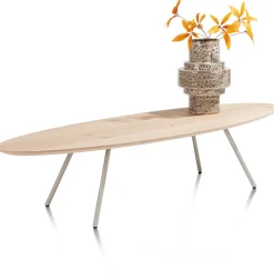 XOOON NIORA salontafel 150 x 50 cm - eiken fineer - zijdegrijs^ Salontafels|Tafelconfigurator