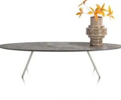 XOOON NIORA salontafel 150 x 50 cm - HPL marmer licht grijs^ Salontafels|Tafelconfigurator