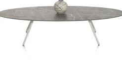 XOOON NIORA salontafel 150 x 50 cm - HPL marmer licht grijs^ Salontafels|Tafelconfigurator