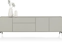 XOOON NOON dressoir 240 cm - 3-deuren + 2-laden - lichtgrijs^ Dressoirs