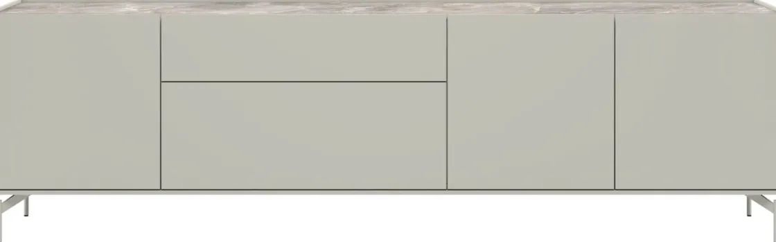 XOOON NOON dressoir 240 cm - 3-deuren + 2-laden - lichtgrijs^ Dressoirs