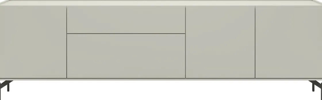 XOOON NOON dressoir 240 cm - 3-deuren + 2-laden - zijdegrijs^ Dressoirs