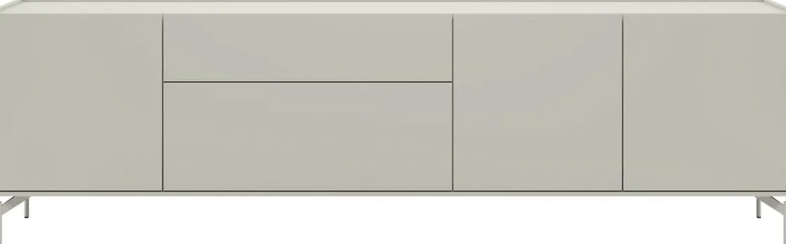 XOOON NOON dressoir 240 cm - 3-deuren + 2-laden - zijdegrijs^ Dressoirs