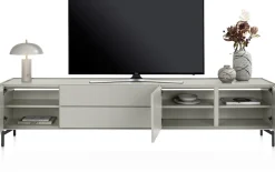 XOOON Noon, lowboard 240 cm - 3-deuren + 2-laden - geheel silk grey^ Tv-Meubelen|Dressoirs