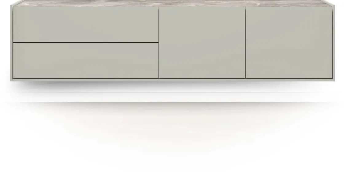 XOOON NOON lowboard 170 cm - 2-deuren + 2-laden - lichtgrijs^ Tv-Meubelen|Dressoirs