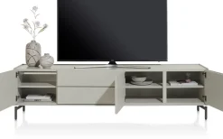 XOOON NOON lowboard 210 cm - 3-deuren + 2-laden - zijdegrijs^ Tv-Meubelen|Dressoirs