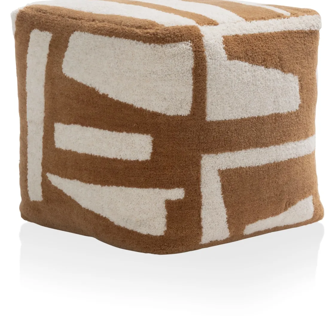 XOOON Olivia poef (H40cm) in de kleur Bruin - COCOmaison^ Woonaccessoires|Poef/Hockers