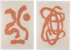 XOOON Organic Abstract schilderijen in de kleur Oranje - COCOmaison^ Wanddecoraties|Woonaccessoires