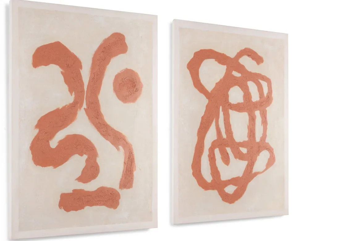 XOOON Organic Abstract schilderijen in de kleur Oranje - COCOmaison^ Wanddecoraties|Woonaccessoires