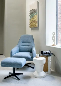 XOOON Oviedo fauteuil met combistof en hoge rug^ Leren Fauteuils|Stoffen Fauteuils