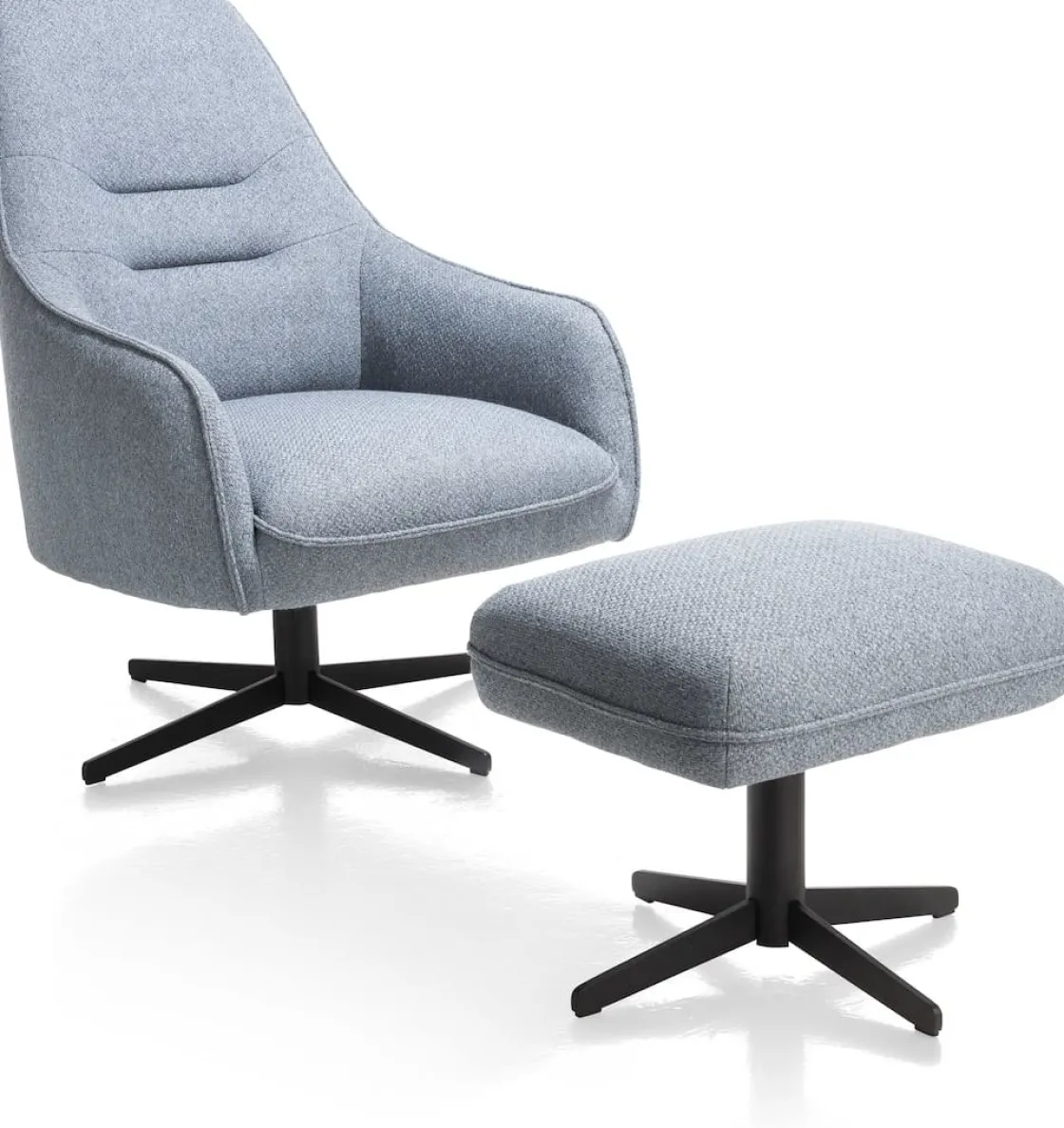 XOOON Oviedo fauteuil met combistof en hoge rug^ Leren Fauteuils|Stoffen Fauteuils