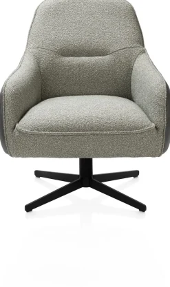 XOOON Oviedo fauteuil met combistof en lage rug^ Leren Fauteuils|Stoffen Fauteuils