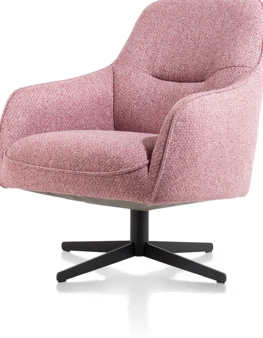XOOON Oviedo fauteuil met combistof en lage rug^ Leren Fauteuils|Stoffen Fauteuils