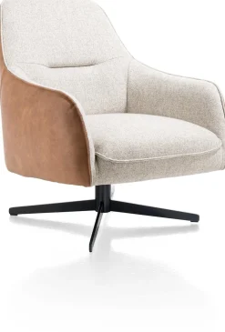 XOOON Oviedo fauteuil met combistof en lage rug^ Leren Fauteuils|Stoffen Fauteuils