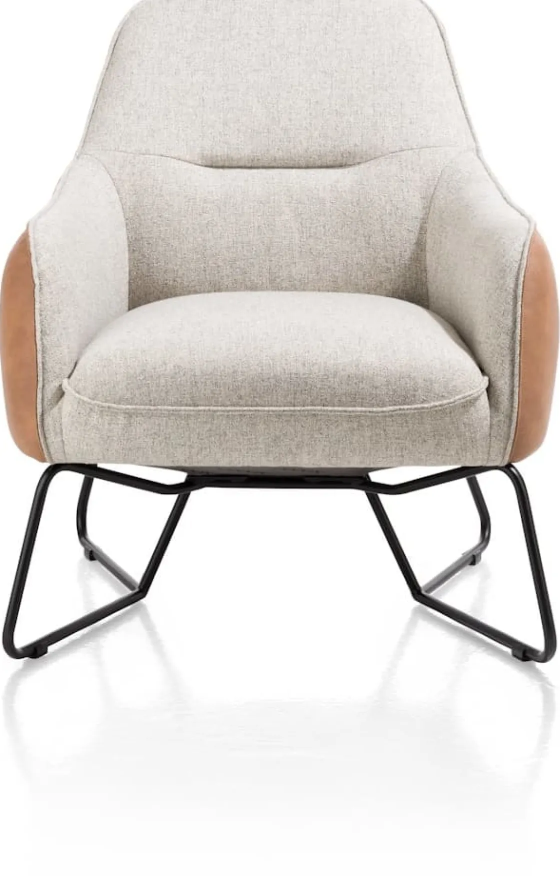 XOOON Oviedo fauteuil met combistof en lage rug^ Leren Fauteuils|Stoffen Fauteuils