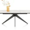 XOOON PADOVA uitschuiftafel 180 (+ 60) x 90 cm - keramiek op glas - wit^ Tafelconfigurator|Uitschuiftafels