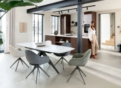 XOOON PADOVA uitschuiftafel 180 (+ 60) x 90 cm - keramiek op glas - wit^ Tafelconfigurator|Uitschuiftafels