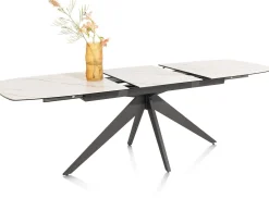 XOOON PADOVA uitschuiftafel 180 (+ 60) x 90 cm - keramiek op glas - wit^ Tafelconfigurator|Uitschuiftafels