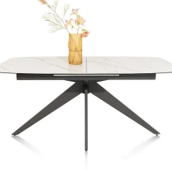 XOOON PADOVA uitschuiftafel 180 (+ 60) x 90 cm - keramiek op glas - wit^ Tafelconfigurator|Uitschuiftafels