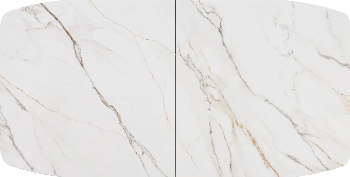 XOOON PADOVA uitschuiftafel 180 (+ 60) x 90 cm - keramiek op glas - wit^ Tafelconfigurator|Uitschuiftafels