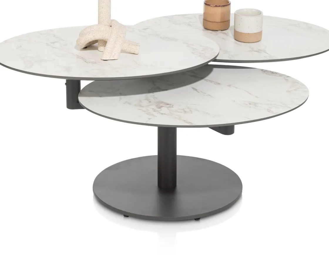 XOOON PETE salontafel draaibaar - ca. 100 x 100 cm (rond) - wit^ Salontafels|Tafelconfigurator